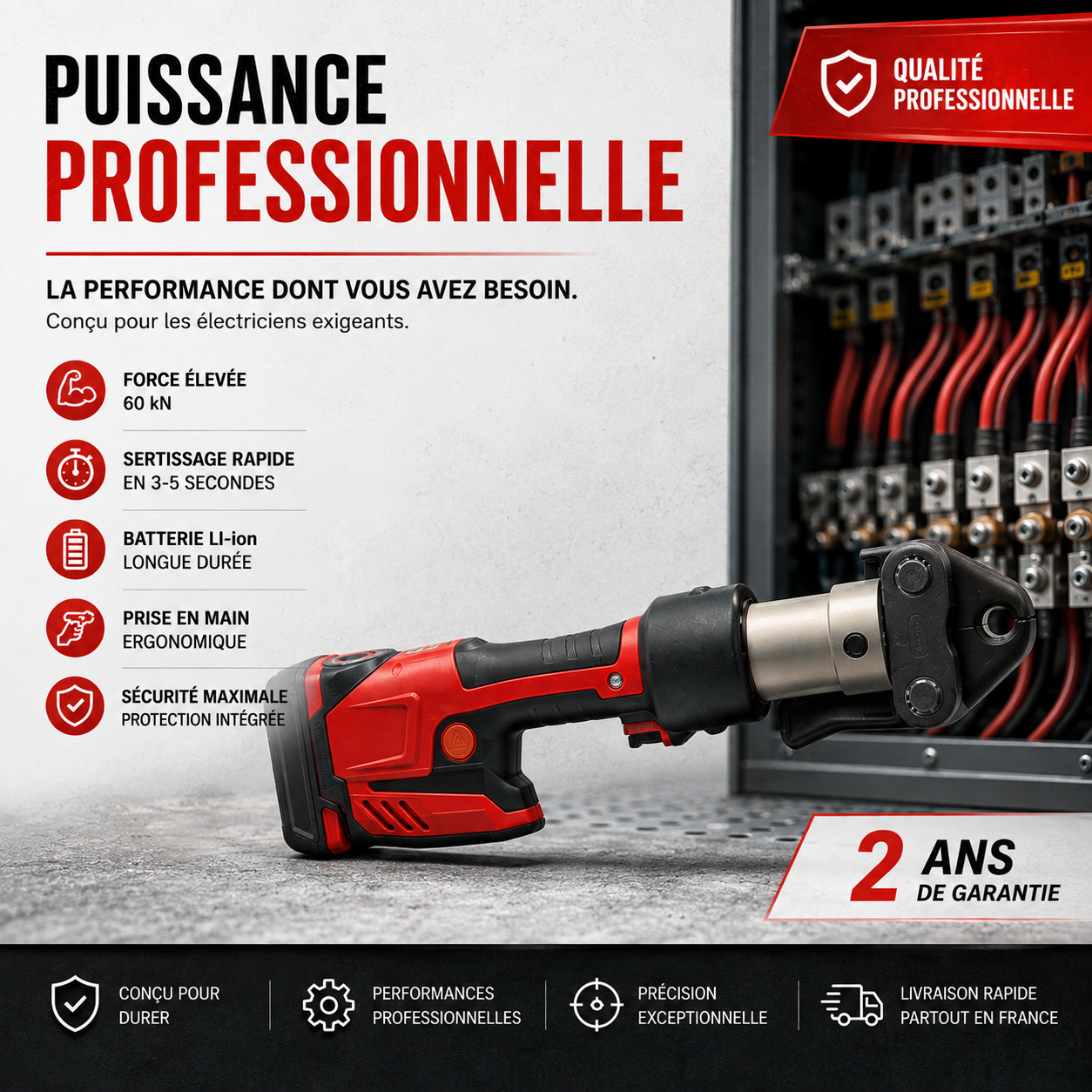 Kit d'outils de presse compacte, modèle 57373 RP 241, avec pince ProPress 1/2